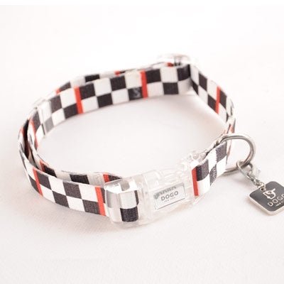 Stylish Black Contempo Checker Collar for Dogs - Perfect for Daily Walks, Training & Fashionable Pet Accessories