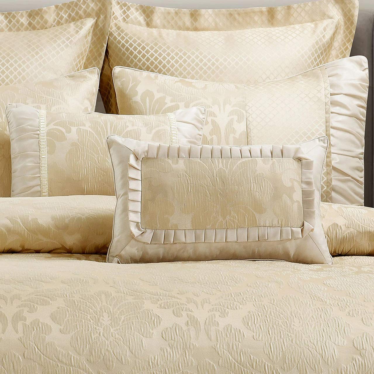 13-Piece Full Size SARA Bed in a Bag Set - Beige Duvet Cover, 100% Cotton Sheets, Bed Skirt & Down Alternative Comforter | Complete Bedding Solution for Guest Rooms, Dorms & Cozy Home Decor
