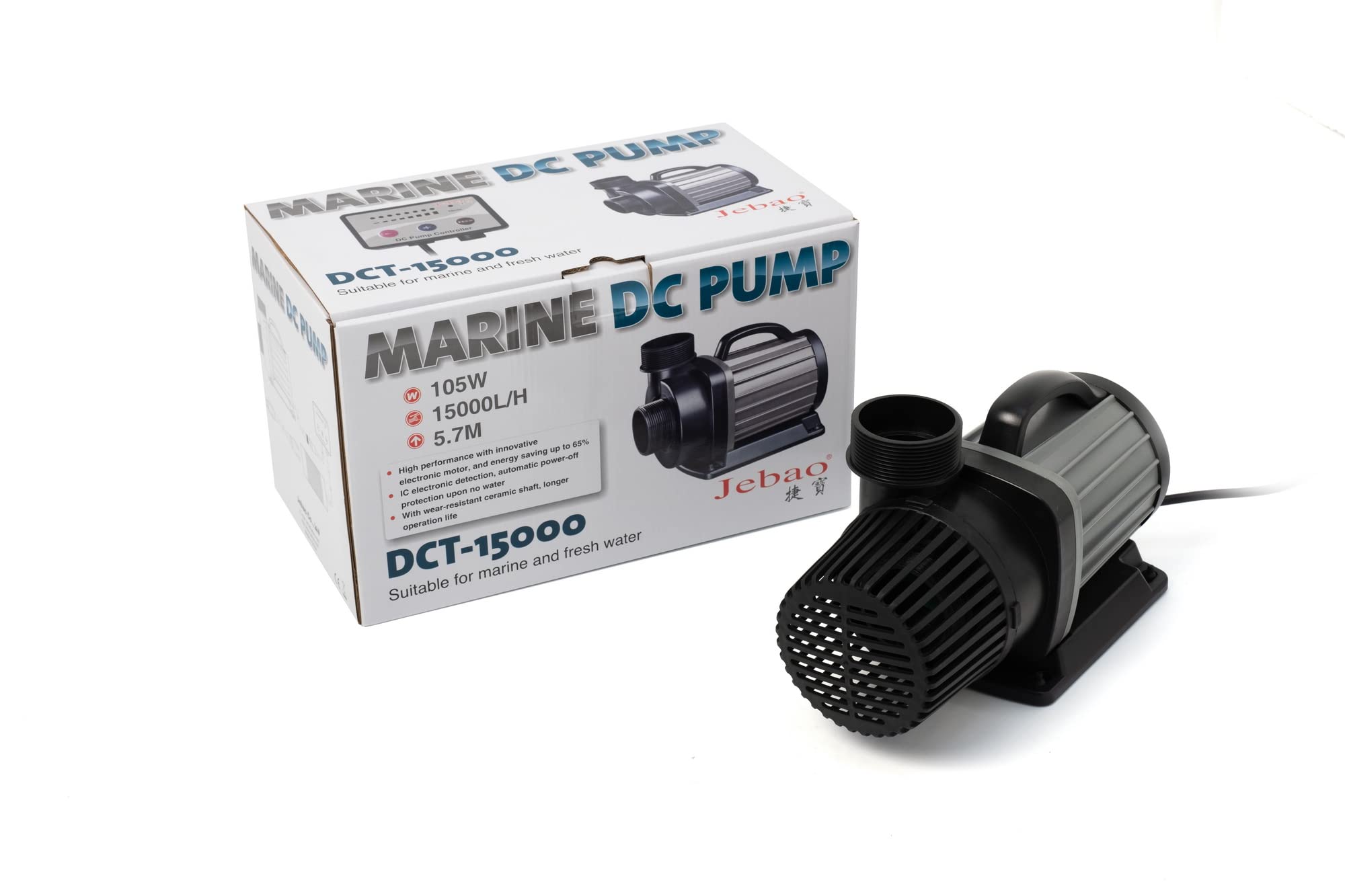 Jecod/Jebao DCT-15000 Marine Controllable Water Pump - 3962GPH High Flow Aquarium Pump for Saltwater & Reef Tanks, Fish Tanks, Ponds - Energy Efficient Submersible Water Pump for Aquatic Life