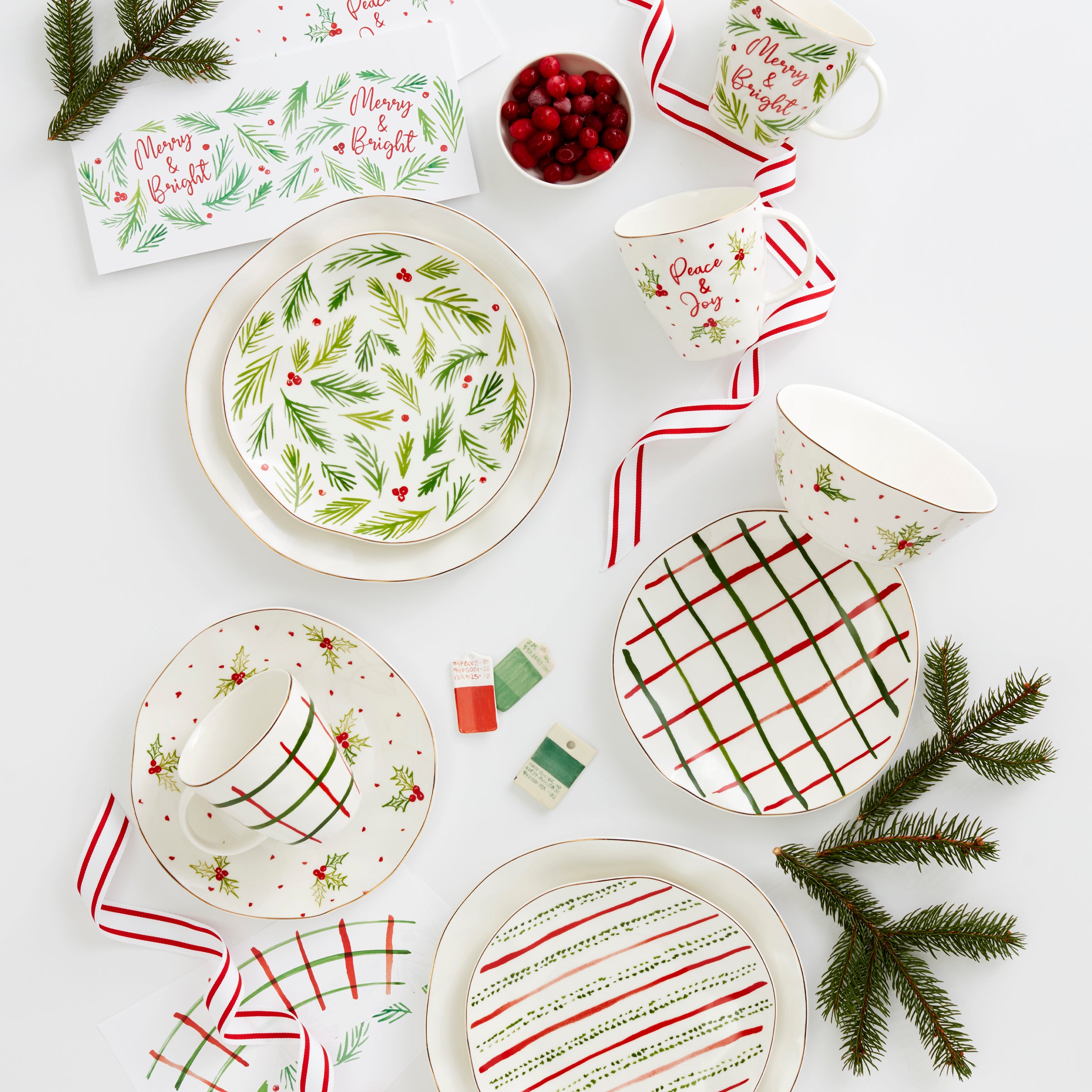 Bayberry 12-Piece Dessert Plate Set - Elegant Porcelain Serving Plates for Cakes, Cookies, and Pastries - Perfect for Dinner Parties, Tea Time, and Holiday Gatherings