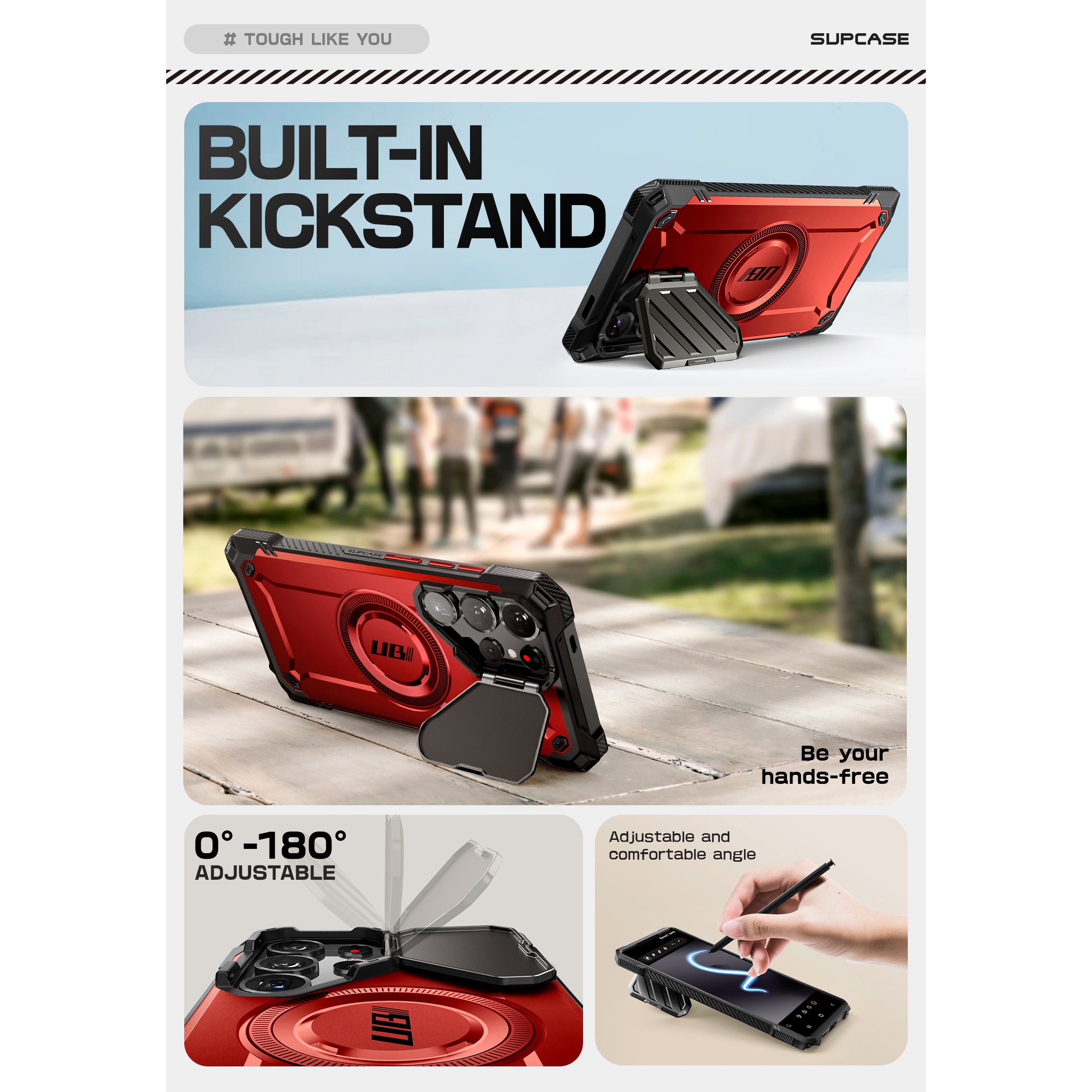 Samsung Galaxy S25 Ultra Unicorn Beetle MAG XT Bumper Case - Shockproof Protective Cover with Magnetic Mount, Metallic Red - Perfect for Outdoor Adventures & Daily Use