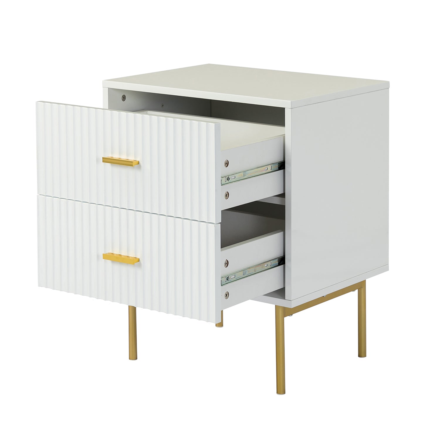 Modern Nightstand with Two Drawers - Nahuel Bedside Table with Optional Styles for Bedroom, Living Room & Guest Room - Sturdy Wooden End Table with Storage for Home Decor
