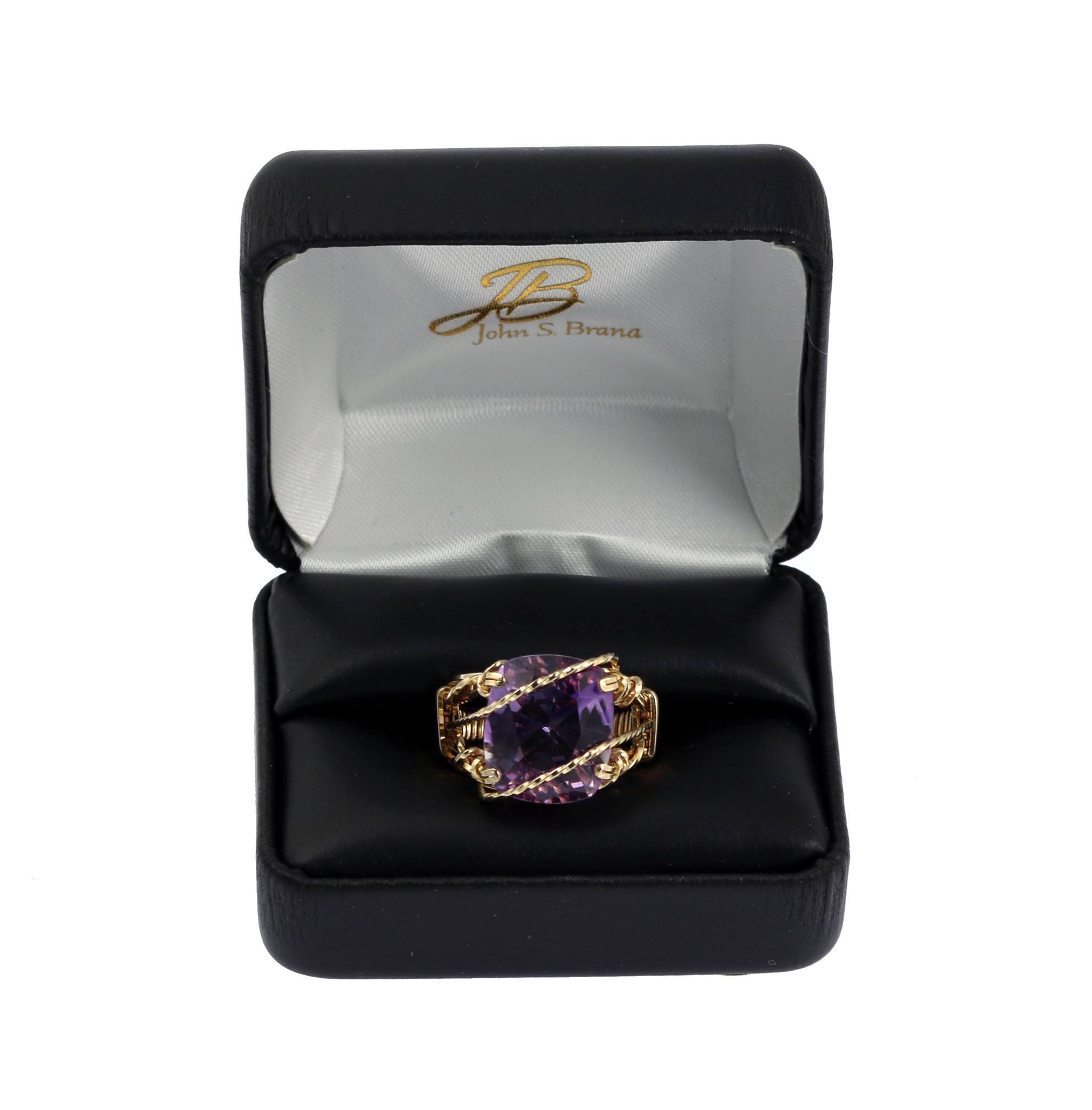 14K Gold Filled Amethyst Cocktail Ring for Women - Elegant Statement Jewelry for Parties, Weddings & Special Occasions