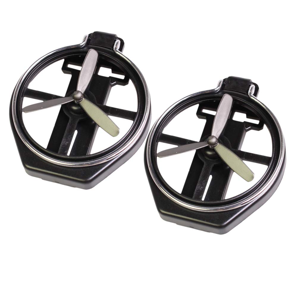 BESPORTBLE 2Pcs Car Folding Beverage Rack with Outlet Fan - Black Cup Holder & Summer Cooling Fan for Car, Perfect for Road Trips and Daily Commutes