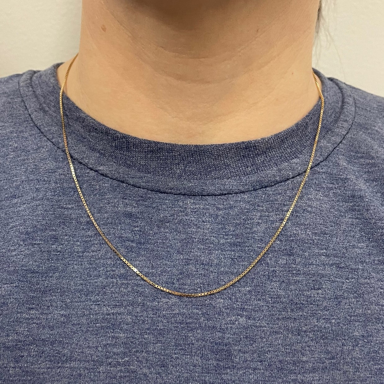 10K Yellow Gold Box Chain Necklace for Women - 18 Inch Solid Gold Box Link Chain - Perfect for Everyday Wear, Layering & Gifts