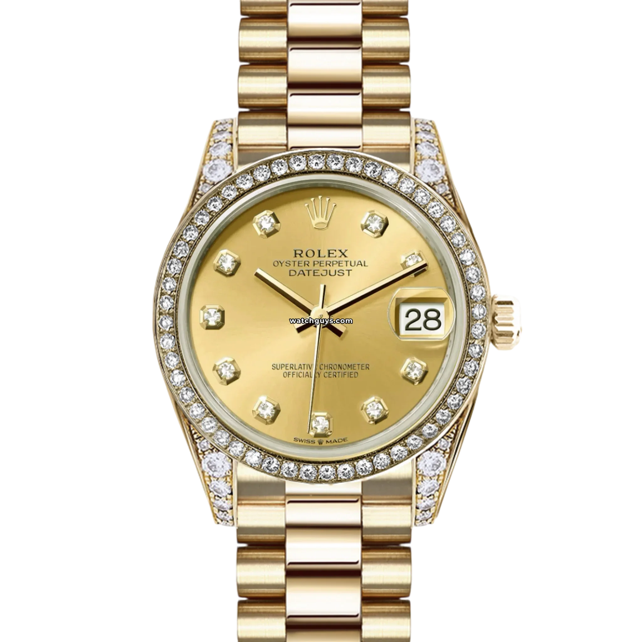 Authentic Rolex Datejust 179158 Ladies Watch - 18K Yellow Gold, Champagne Dial with Diamond Hour Markers | Luxury Gift for Women, Perfect for Anniversaries & Special Occasions