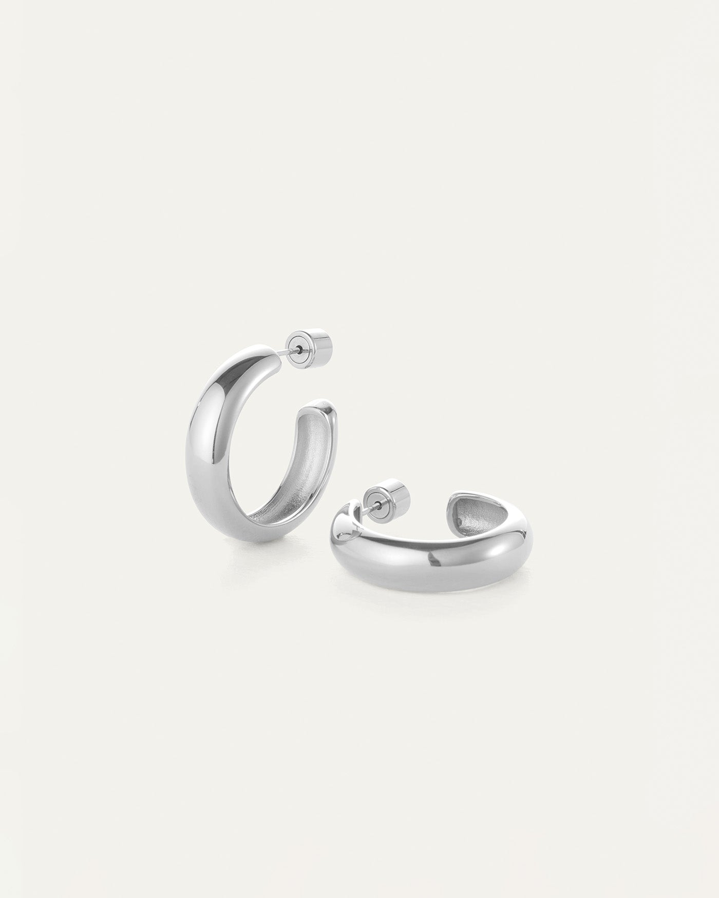 Staple Hoop Earrings - Medium Size Gold/Silver Hoops for Women - Perfect for Everyday Wear, Office & Date Night