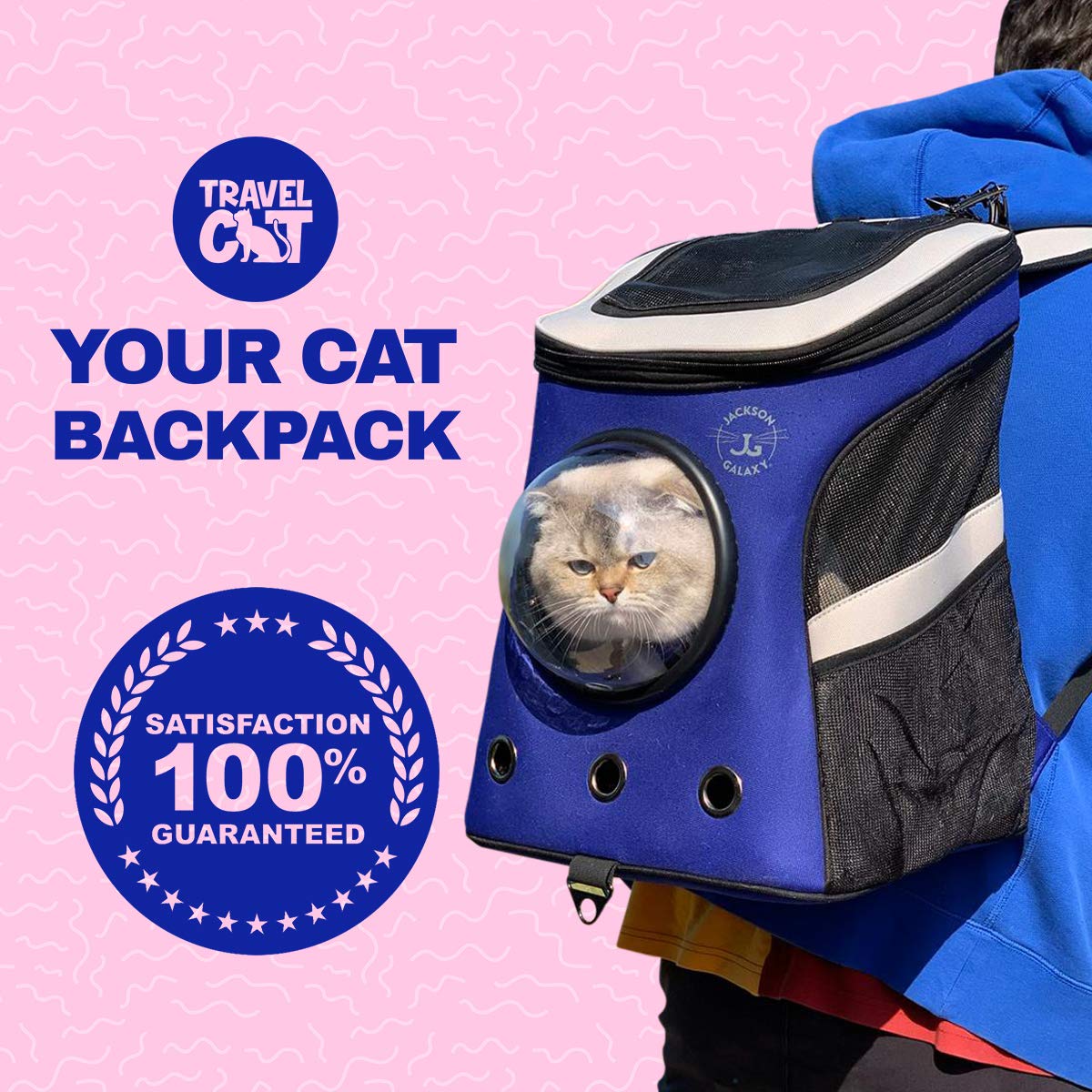 **Jackson Galaxy Airline Approved Cat Backpack Carrier - Space Capsule Bubble for Small Cats & Kittens - Premium Pet Carrier for Travel, Hiking & Outdoor Adventures - Perfect for Vet Visits, Road Trips & Daily Commutes**