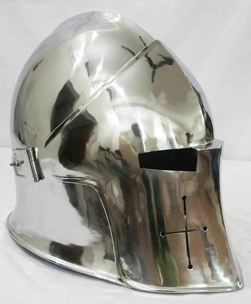 Medieval Barbuta Visor Helmet - Greek Roman Gladiator Armor Replica with Display Stand | Perfect for Cosplay, Historical Reenactment & Gift for Collectors