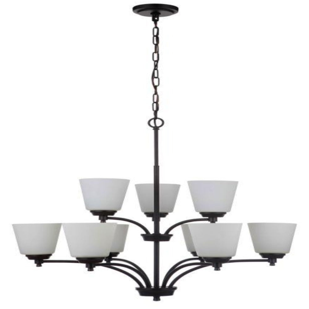 Elegant Sutton 9-Light Chandelier - Modern Crystal Ceiling Light Fixture for Dining Room, Living Room & Bedroom - Perfect for Home Decor & Wedding Venues