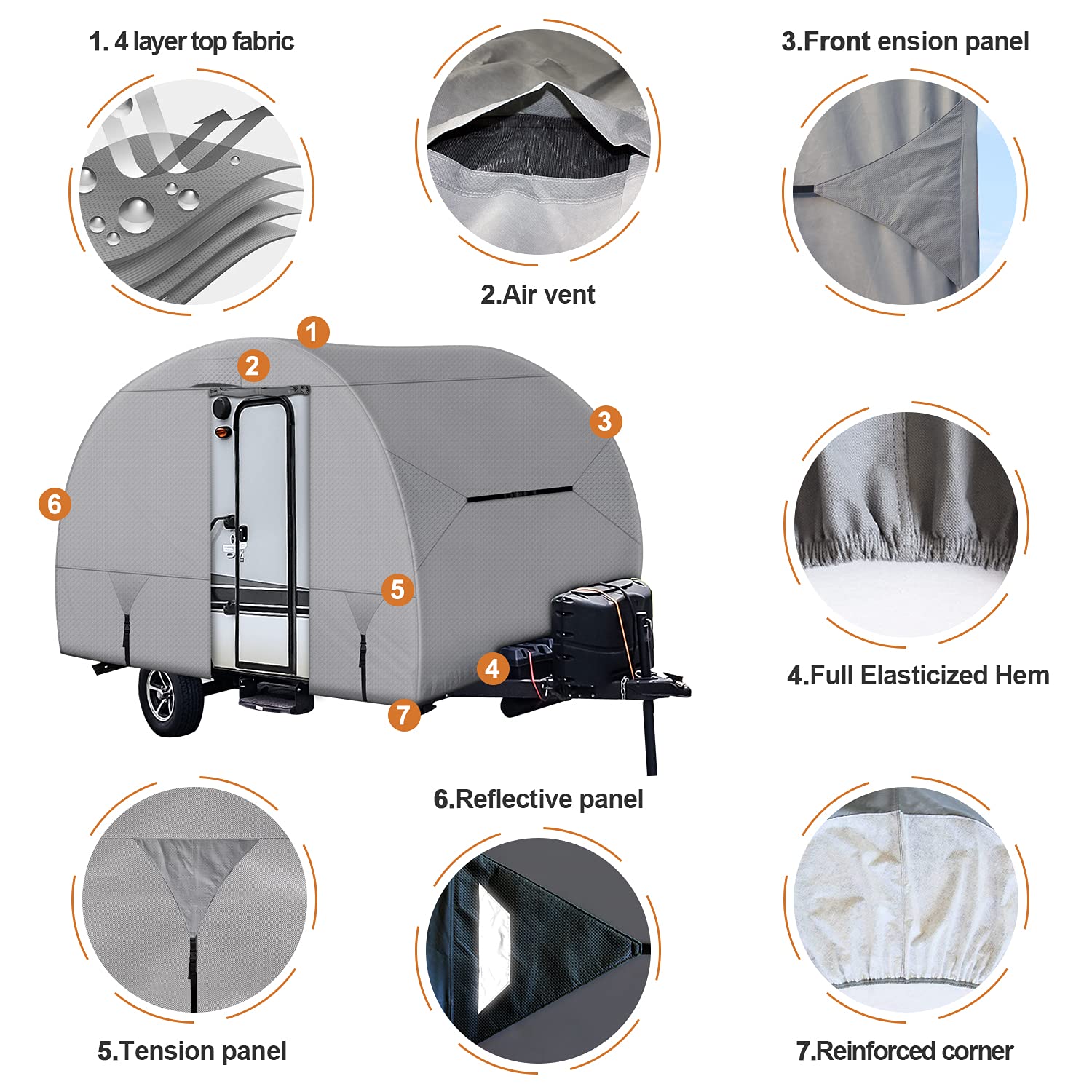 Leader Accessories Waterproof Travel Trailer Cover for R-Pod RV - Fits RP-171, RP-172, RP-176, RP-176T, RP-177 (16'2
