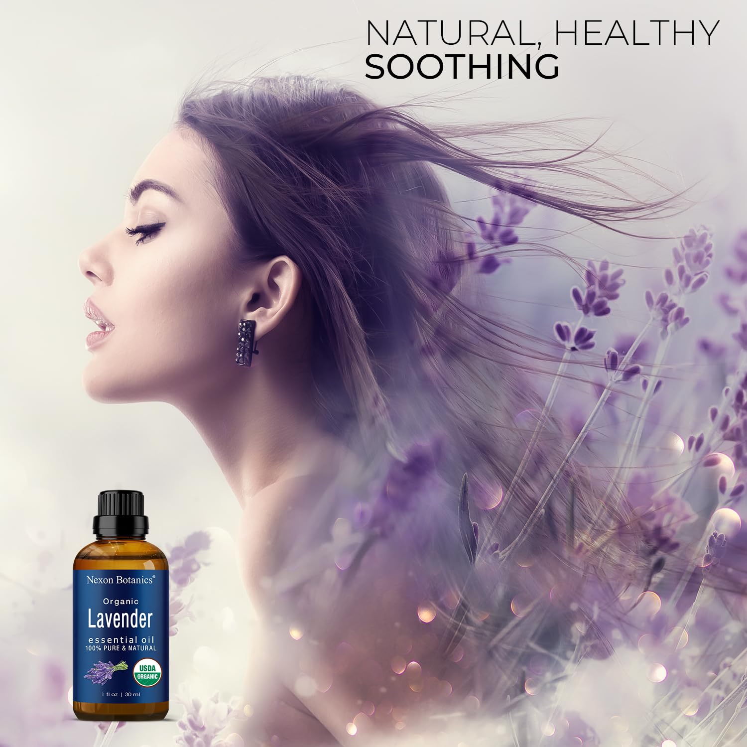 Organic Lavender Essential Oil 30ml - 100% Pure Therapeutic Grade for Diffusers, Massage, Aromatherapy | Promotes Relaxation & Better Sleep | Natural Skin & Hair Care Solution | Nexon Botanics (Ideal for Stress Relief, Spa Days & Home Wellness)