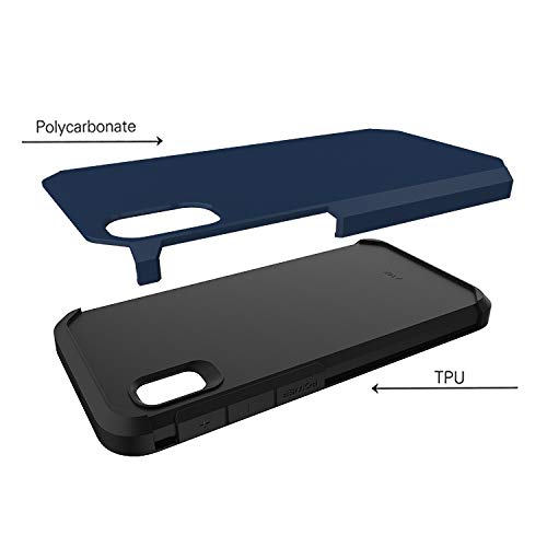 Shockproof Hybrid Dual Layer Protective Case for Samsung Galaxy A10E - Navy Blue | Slim Fit Full Body Cover with Military-Grade Drop Protection | Perfect for Outdoor Activities, Work & Daily Use