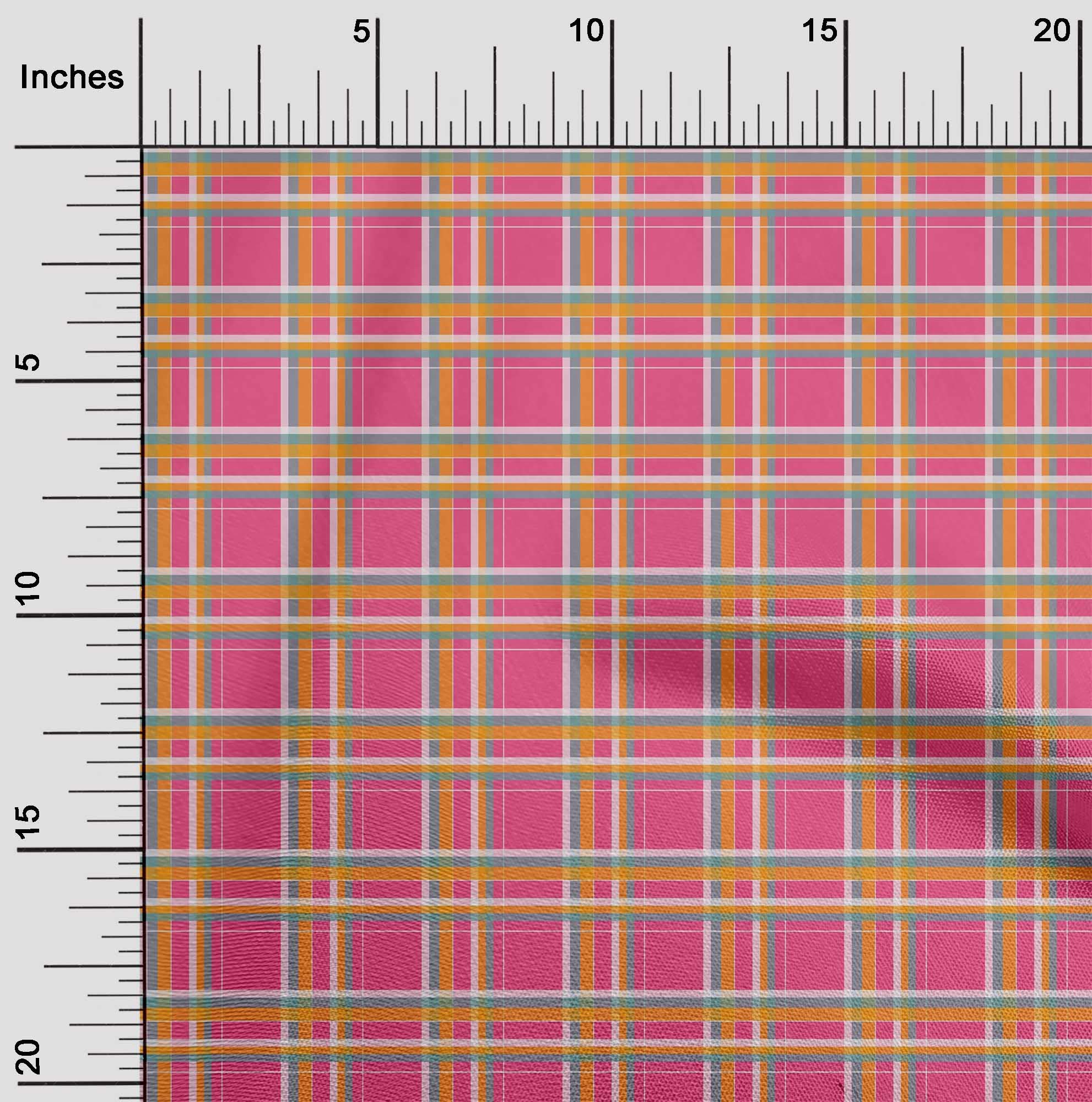 Premium Cotton Silk Fuschia Pink Madras Check Dress Fabric - 42 Inch Wide by The Yard | Perfect for Summer Dresses, Skirts & DIY Fashion Projects