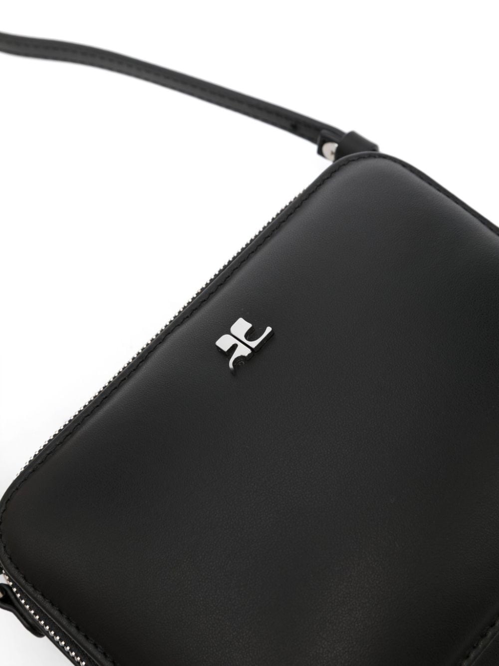 Authentic COURREGES PRE Leather Handbag for Women - Stylish Black Shoulder Bag for Work, Travel & Everyday Use