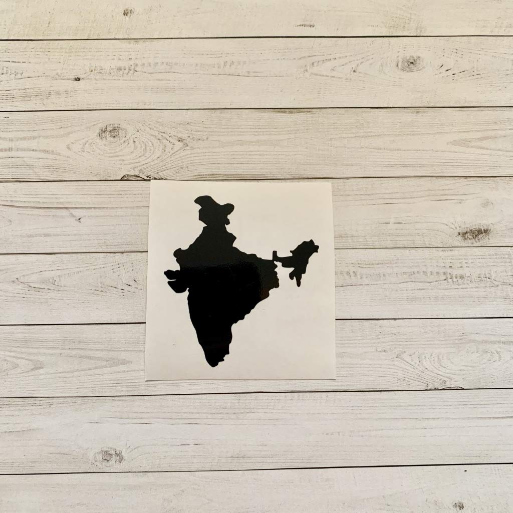 Premium India Vinyl Decal Sticker - Waterproof Car & Window Decoration for Travel Lovers - Indian Continent Map Design for Home, Office & Laptop Decor