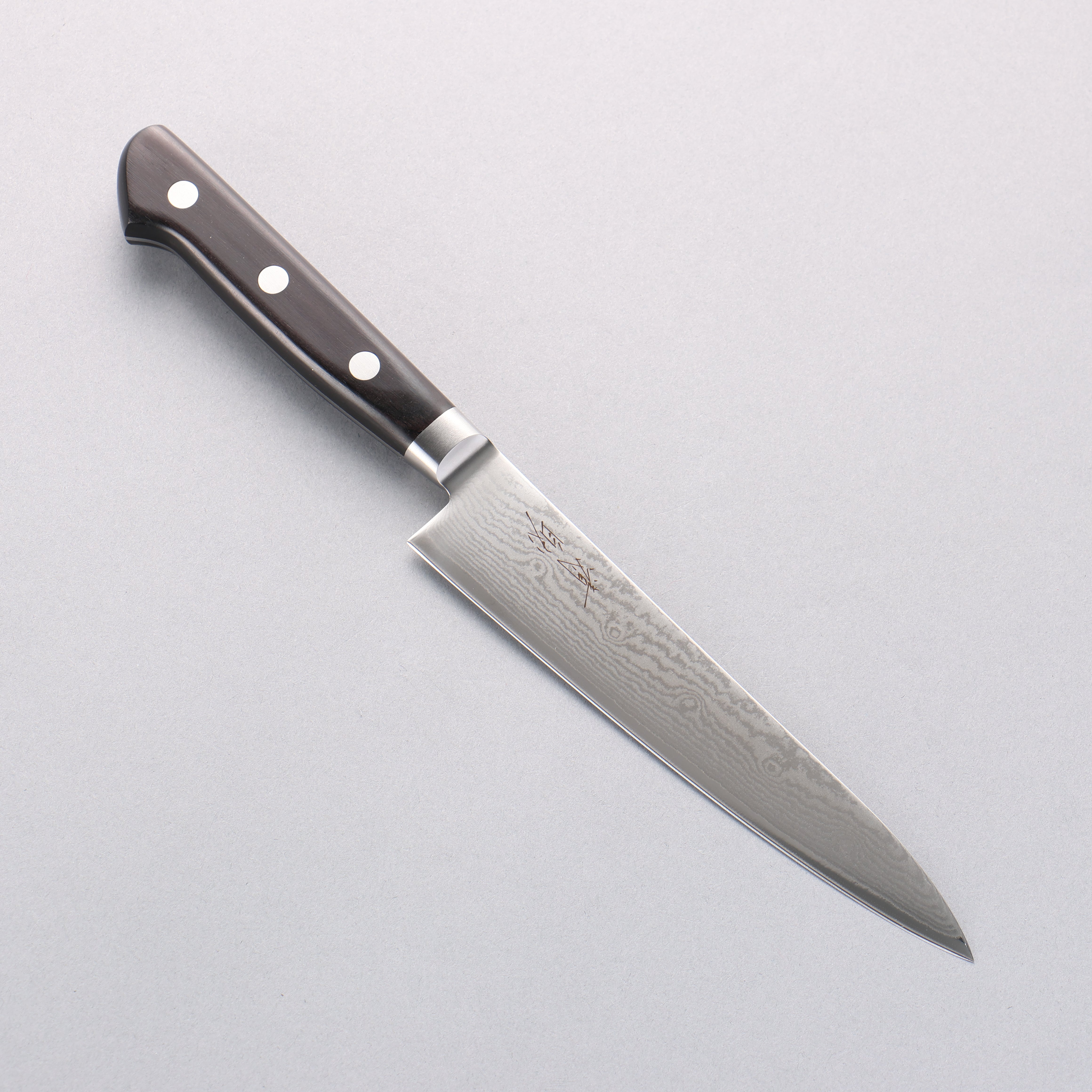 Premium Seisuke VG10 33-Layer Damascus Steel Petty Utility Knife 150mm - Black Pakkawood Handle - Perfect for Slicing, Chopping & Food Prep in Professional & Home Kitchens