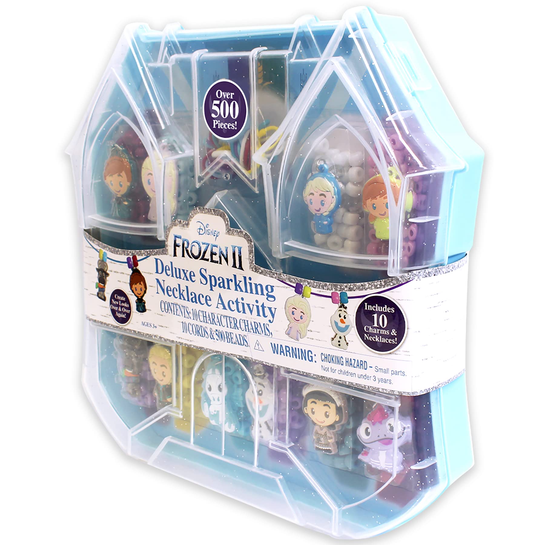 Disney Frozen 2 Deluxe Sparkling Necklace Activity Set for Kids - Creative Jewelry Making Kit for Birthday Parties, Dress-Up Play & Frozen Themed Events