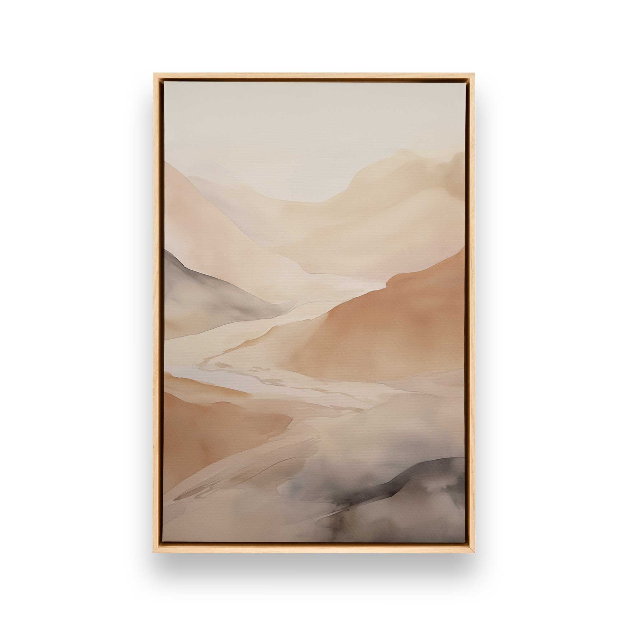 Grey Skies and Copper Peaks Canvas Wall Art Print - Modern Landscape Painting for Living Room, Bedroom & Office Decor