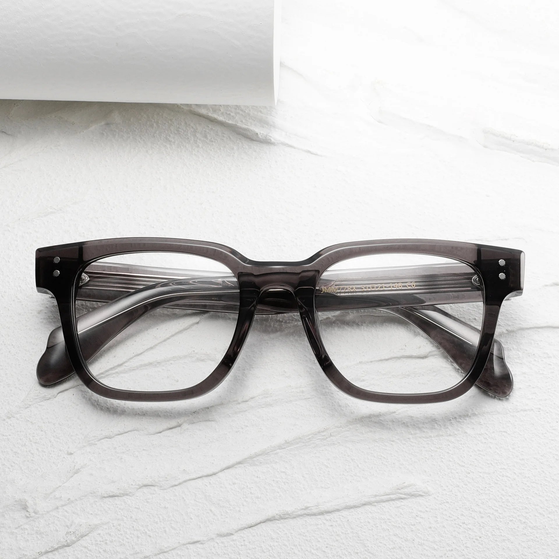Stylish Unisex Black Acetate Square Full Rim Eyeglasses Frame 21377 for Men & Women - Perfect for Work, Reading, and Fashion Accessories