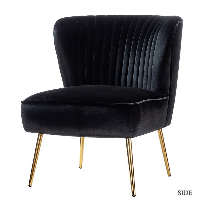 Lola Velvet Side Chair - Modern Upholstered Accent Chair for Living Room, Bedroom & Office - Soft Velvet Fabric with Sturdy Wooden Legs - Perfect for Dining, Lounge & Home Decor