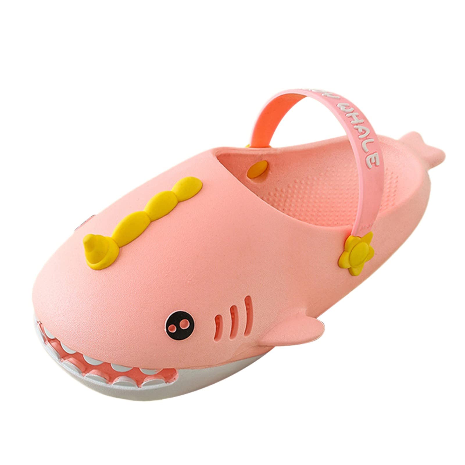 **Adorable Cartoon Shark Slippers for Women - Quick-Drying, Non-Slip Bathroom & House Slippers with Soft Sole & Open Toe - Perfect for Indoor, Spa, and Beach Use**