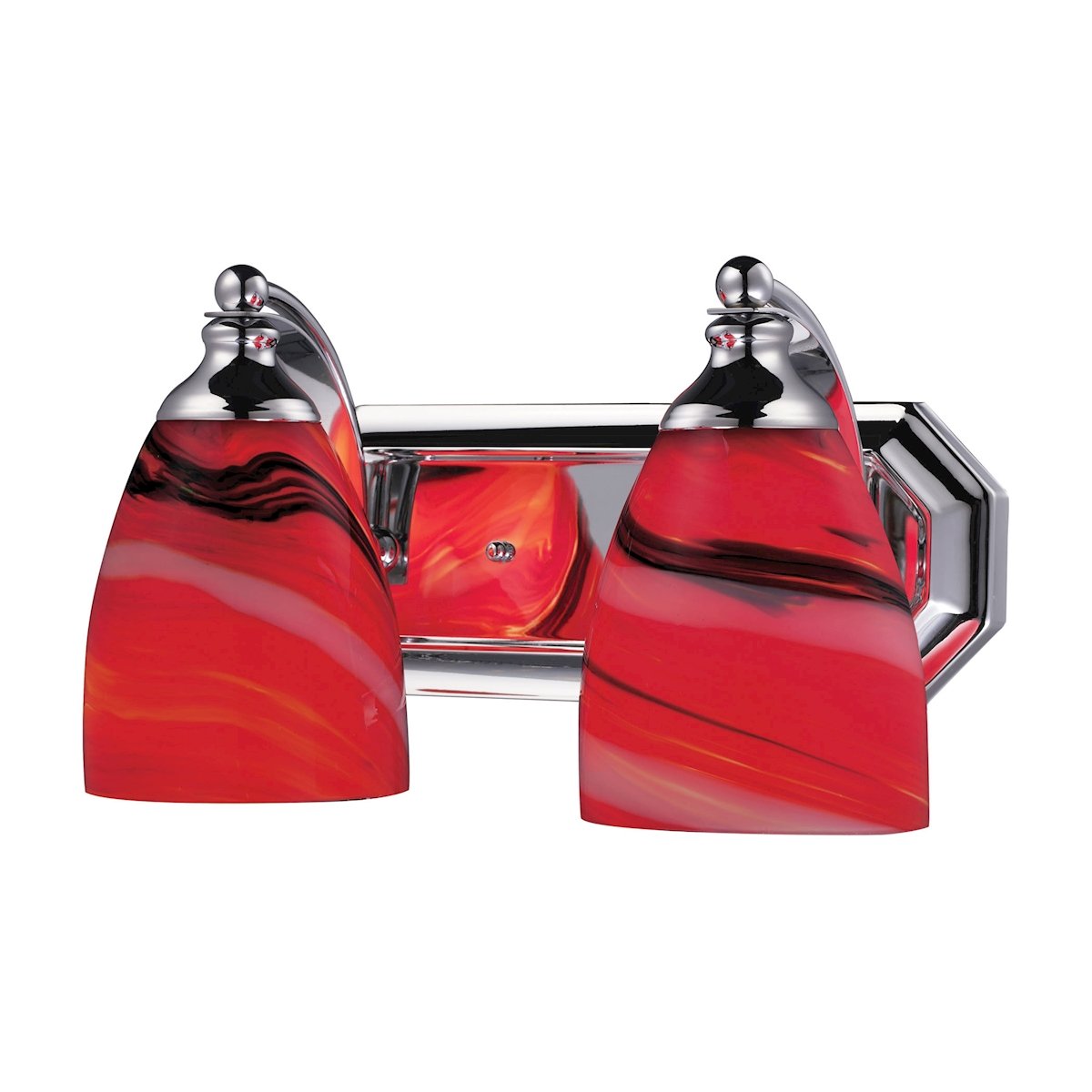Chrome 2-Light Vanity Wall Sconce with Candy Glass Shade - Perfect for Bathroom, Bedroom, or Dressing Room Lighting