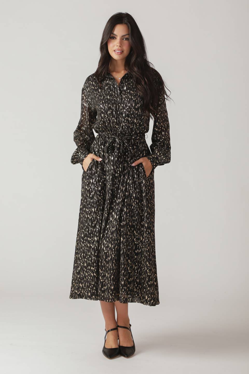 MOSSY MEADOW WOVEN MIDI DRESS - Flowy Boho Summer Dress for Women, Casual Beach Dress with Pockets, Perfect for Vacation, Date Night & Outdoor Events