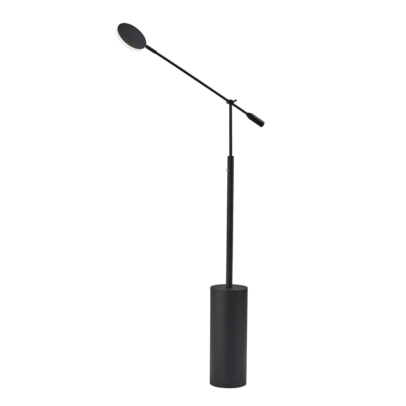 Adesso Home 2151-01 Modern LED Floor Lamp - Black Contemporary Lighting for Living Room, Bedroom & Office - Grover Collection 6-Inch Base - Energy Efficient Ambient Lighting