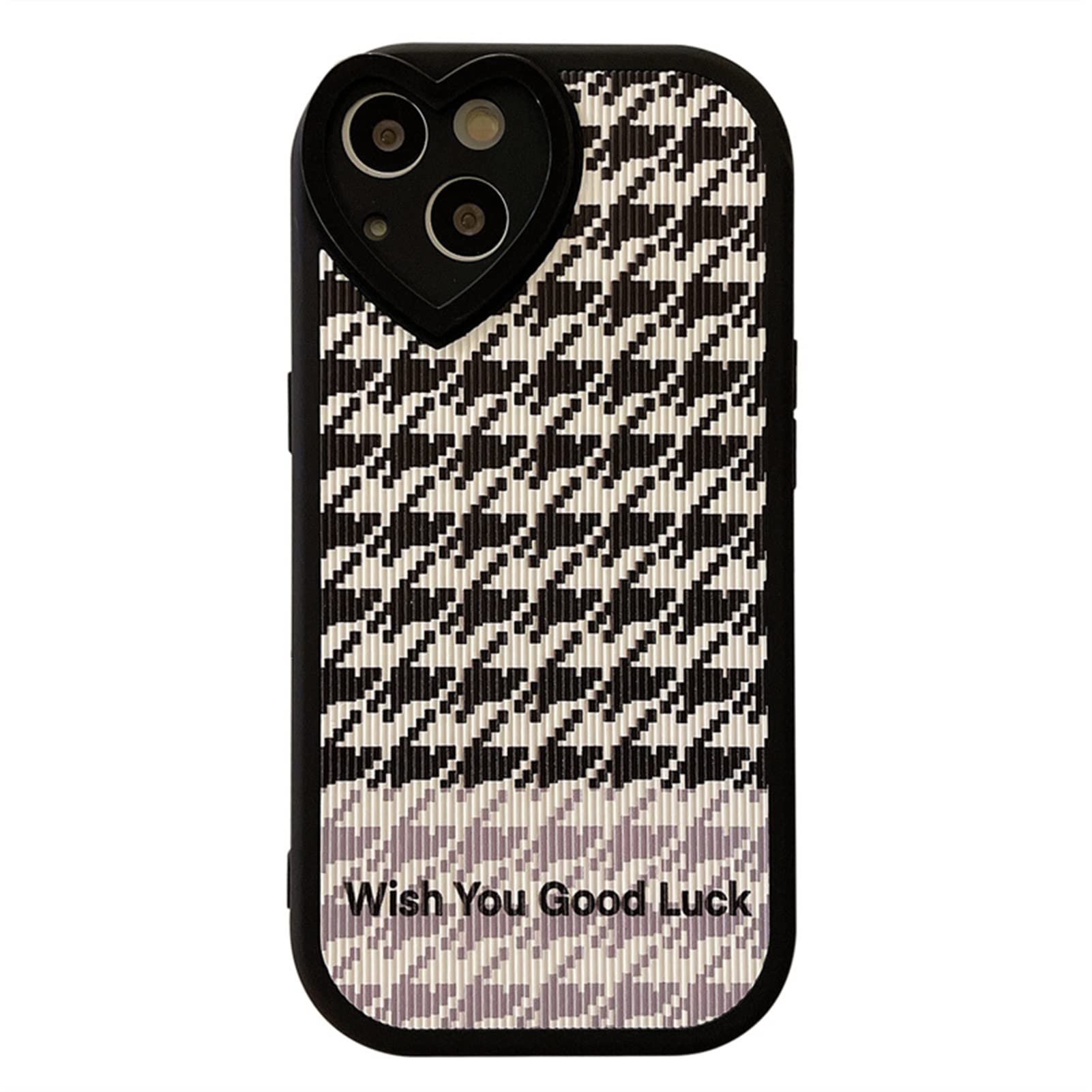 Fashion Houndstooth Pattern Phone Case for iPhone 13/12/11 Pro Max/7/8 Plus/X/XR/XS Max - Cute Soft Shockproof Back Cover (WY945) - Perfect for Daily Use, Work & Travel Protection