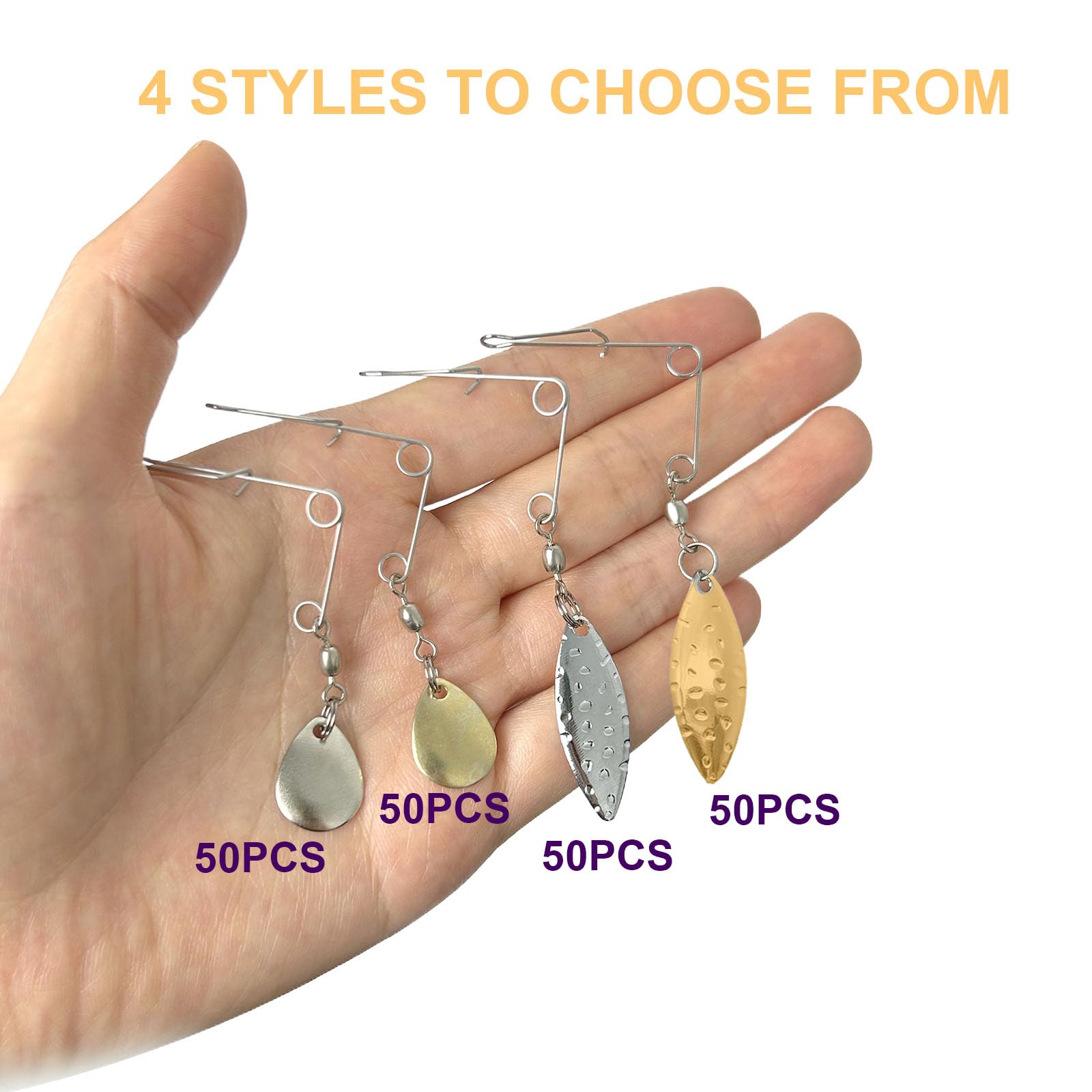 50PCS Fishing Spinner Blades Kit - Colorado Blades, Smooth Spoons & Replacement Parts for Bass Fishing Lures | DIY Spinnerbait Making Accessories | Perfect for Freshwater & Saltwater Fishing Trips