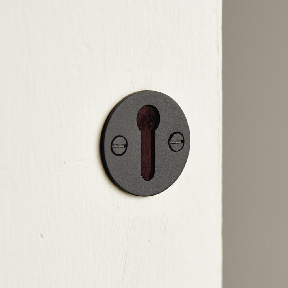 Black Round Escutcheon Plate - Zero Cover Design for Door Hardware | Perfect for Home, Office & Commercial Door Installation