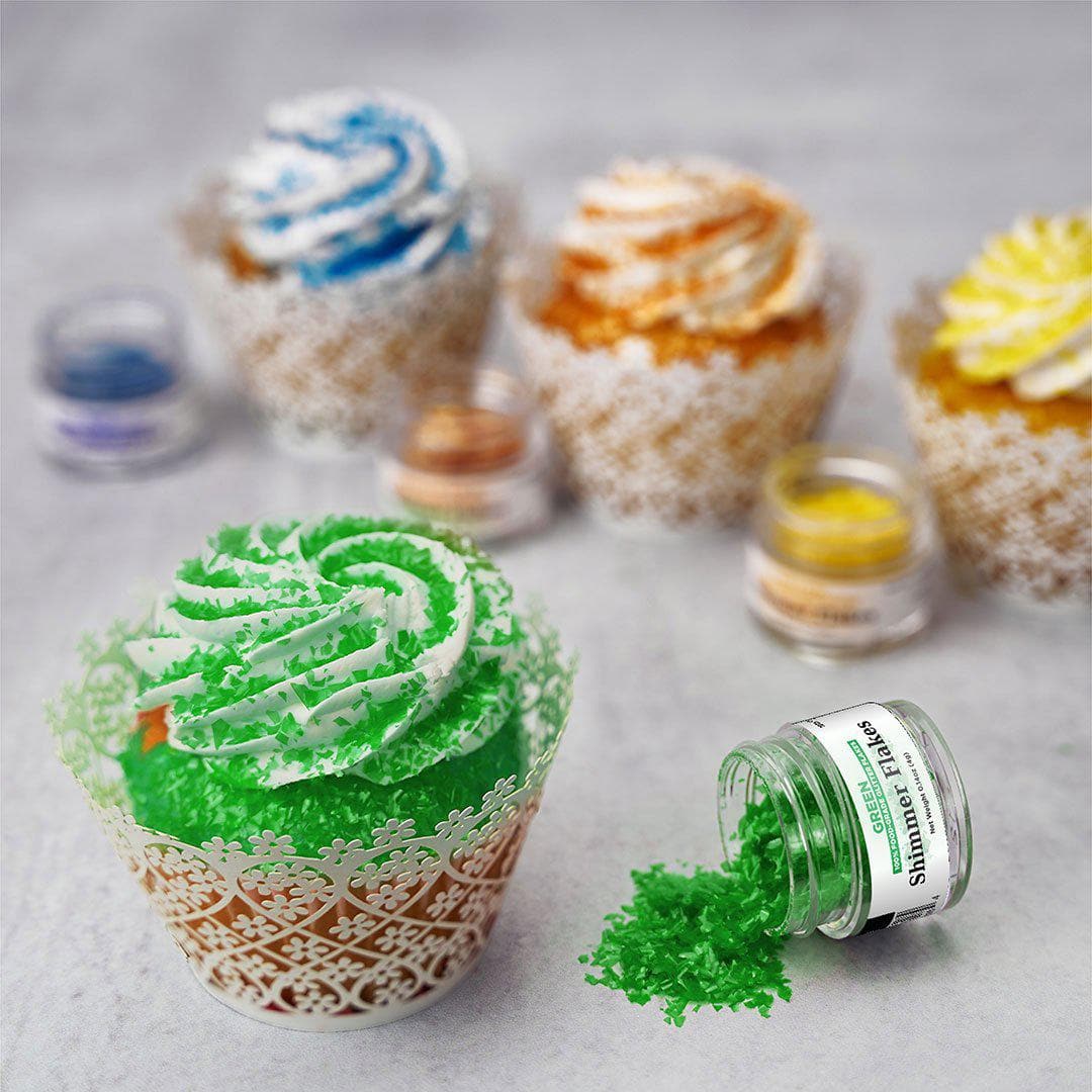 Christmas Candy Cane Edible Shimmer Flakes - 4 Pack Holiday Baking Decorations for Cookies, Cakes & Desserts - Perfect for Christmas Parties, Gift Giving & Festive Treats