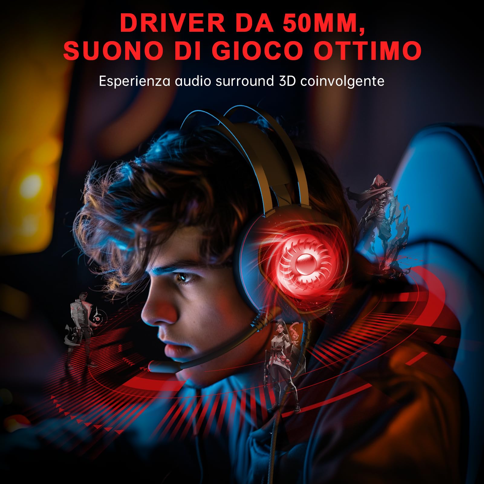 Best Gaming Headset for PS5, PS4, PC, Xbox & Switch - Wired Headphones with Microphone for Professional Gaming & Streaming | Perfect for Esports, Online Classes & Work from Home