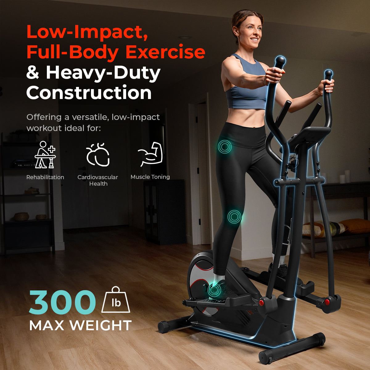 Premium Smart Elliptical Trainer with 15 Magnetic Resistance Levels - Perfect for Home Gym & Full-Body Workout