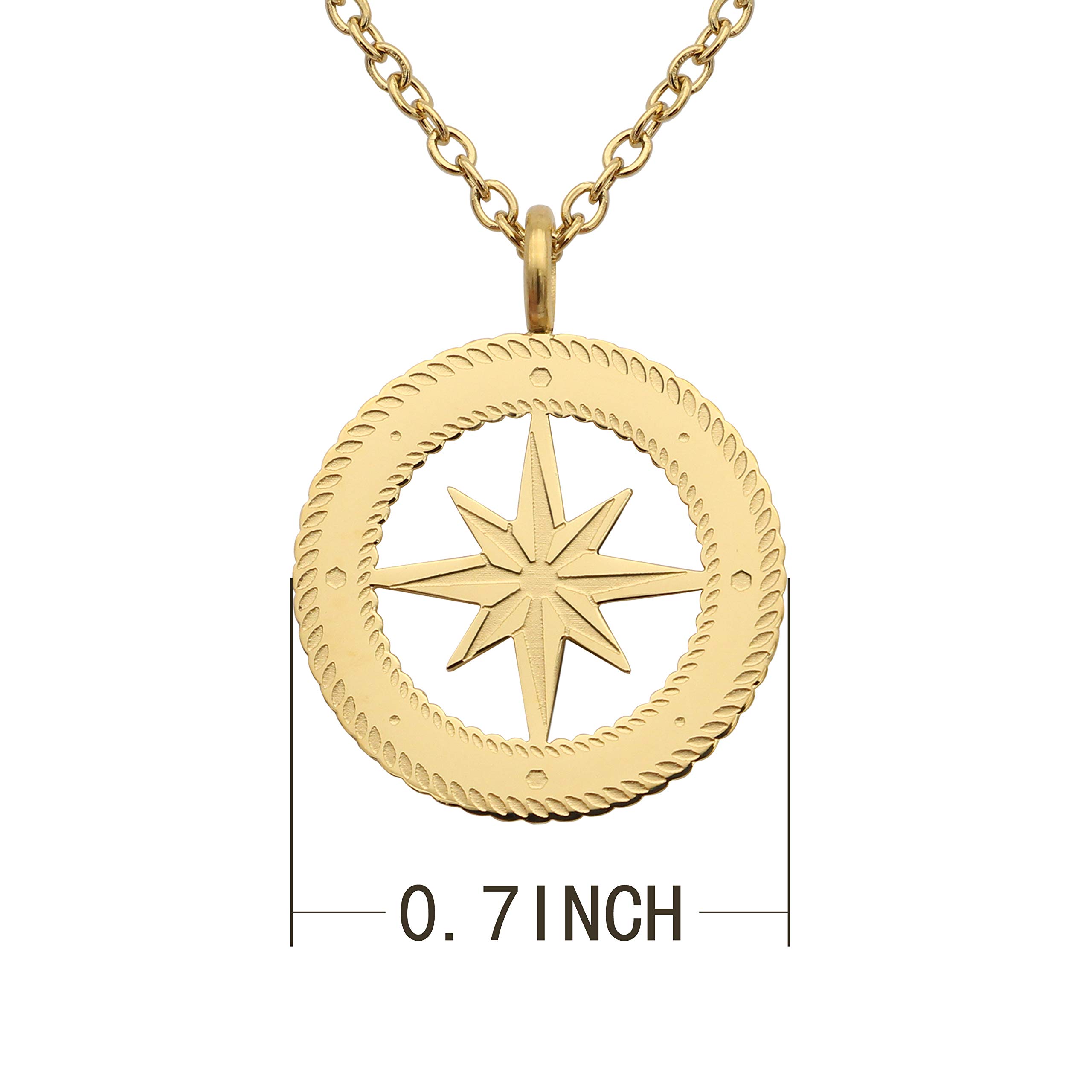 18k Gold Plated Compass Pendant Necklace for Women - Elegant Choker & Layered Necklace Set, Handmade Jewelry Gift for Her | Perfect for Everyday Wear, Travel & Special Occasions