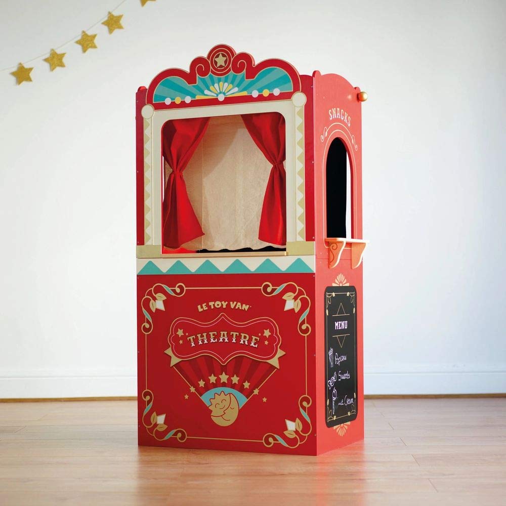 Le Toy Van TV333 Wooden Educational Puppet Theater - Kids Role Play Toy for Pretend Play & Storytelling | Perfect Gift for 3+ Year Olds | Preschool Learning & Family Entertainment Activity