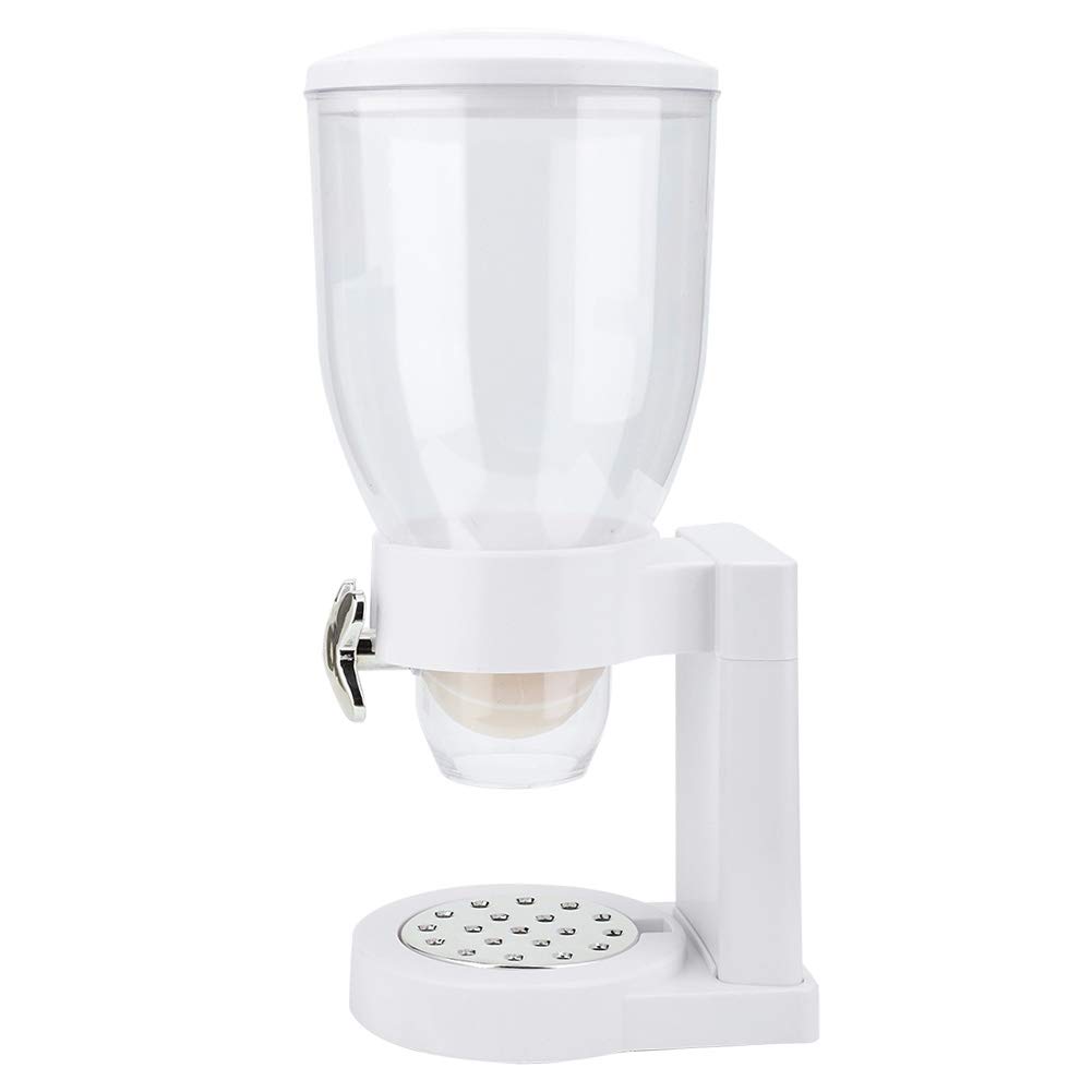 Aqur2020 Single Head Upright Cereal Dispenser - White Dry Food Dispenser for Oatmeal, Multi-Grain, Rice & Candy - Perfect for Home Kitchen & Pantry Organization