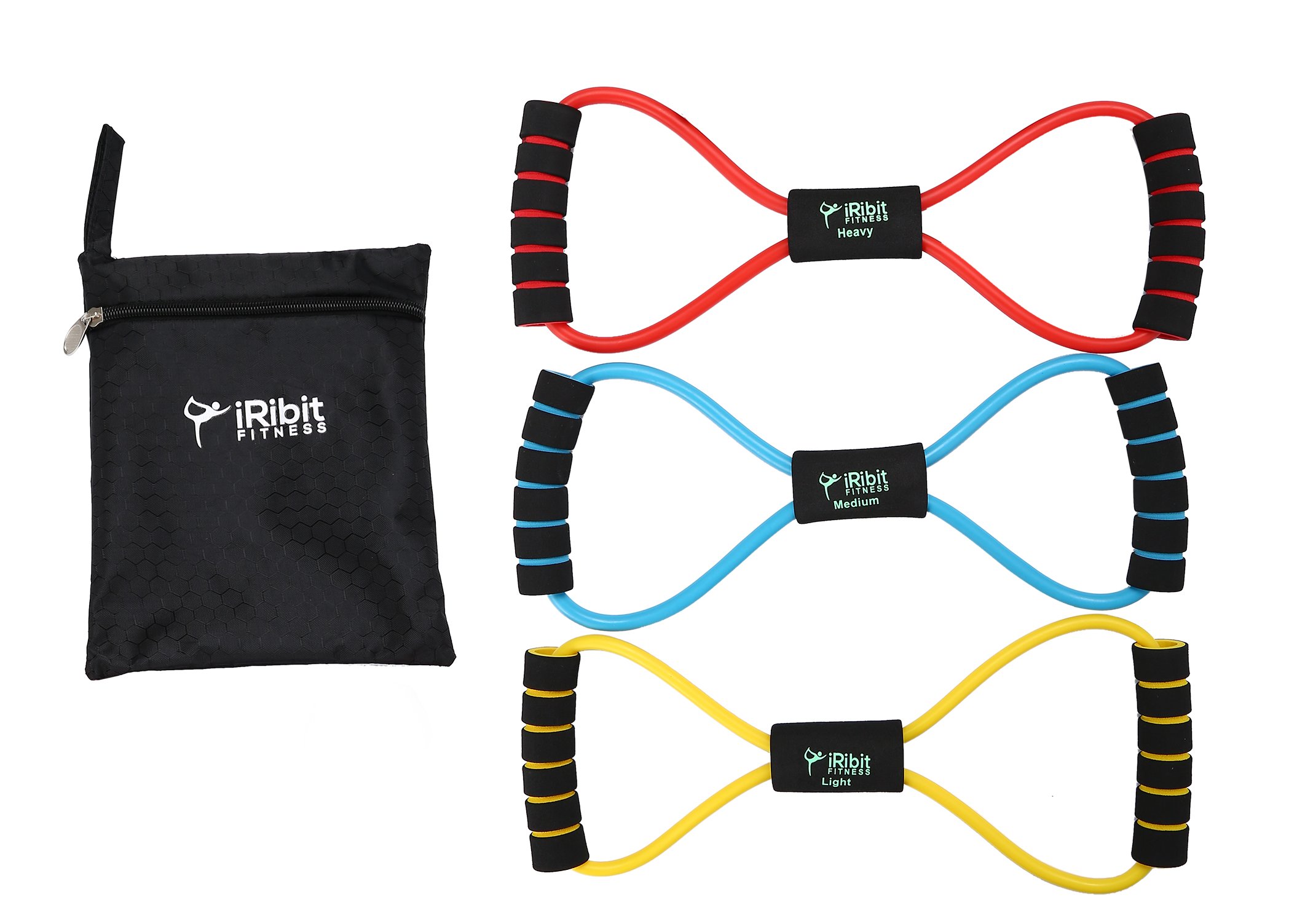Figure 8 Resistance Bands Set of 3 - Workout Tubes for Strength Training, Physical Therapy & Home Gym Exercises | Perfect for Arms, Legs & Full Body Workouts