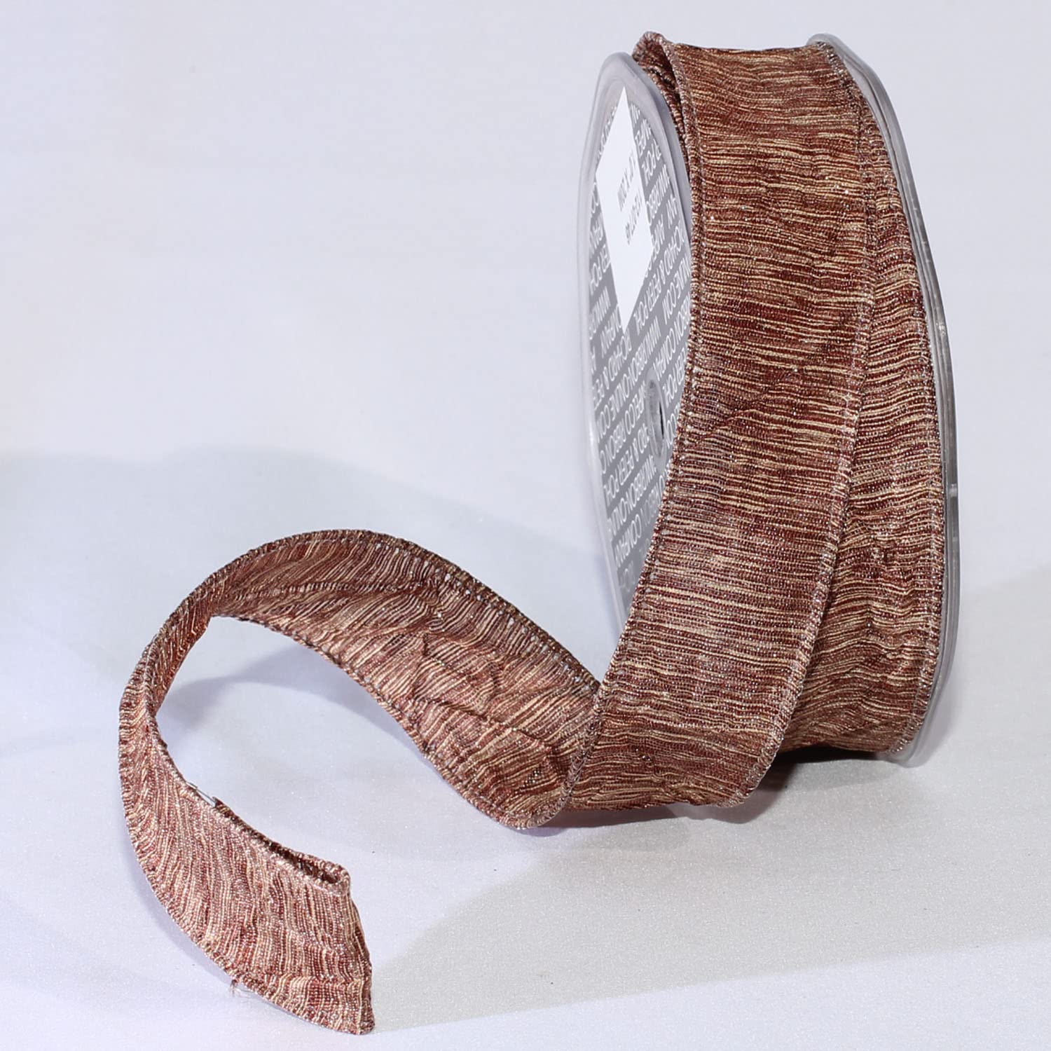 Premium Chocolate Brown Silk Wired Craft Ribbon - 1 Inch x 88 Yards for Gift Wrapping, Floral Arrangements & DIY Decorations