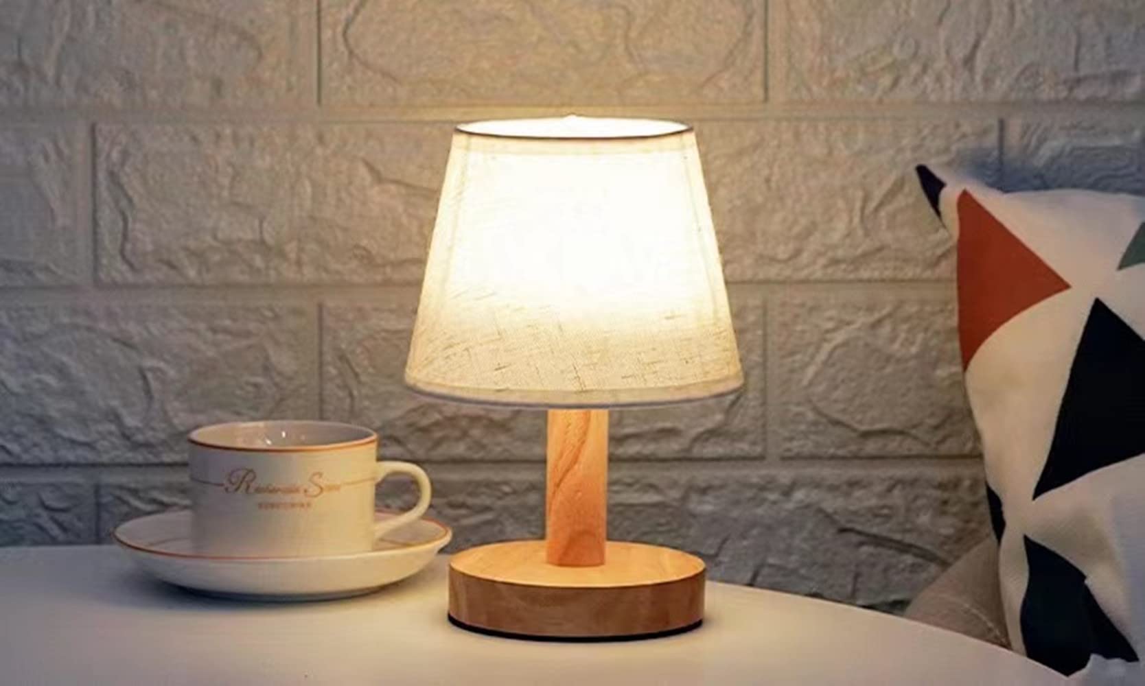 DXMKOP 3-Color Adjustable Bedside Table Lamp with Premium Linen Fabric Lampshade - Warm White/Cool White/Yellow Light, Touch Control, E26 Bulb Included - Perfect for Bedroom Nightstand, Dorm Room, Office Desk & Living Room Decor (Orange)
