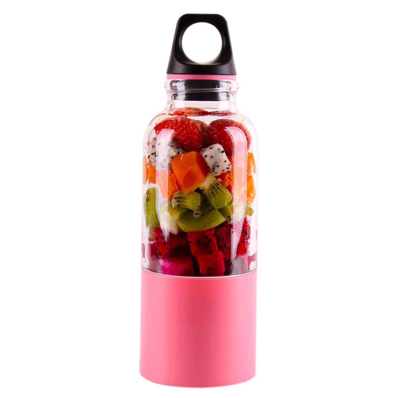 Okngr 17Oz Portable USB Rechargeable Personal Blender - One-Handed Mini Blender for Smoothies, Shakes & Juices - Electric Safety Juicer Cup for Home, Office, Gym & Travel - Pink