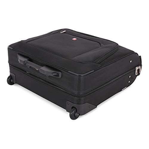 SWISSGEAR Full-Size Effortless Folding Wheeled Garment Bag - Rolling Travel Luggage for Men & Women (Black) | Perfect for Business Trips, Weddings & Air Travel
