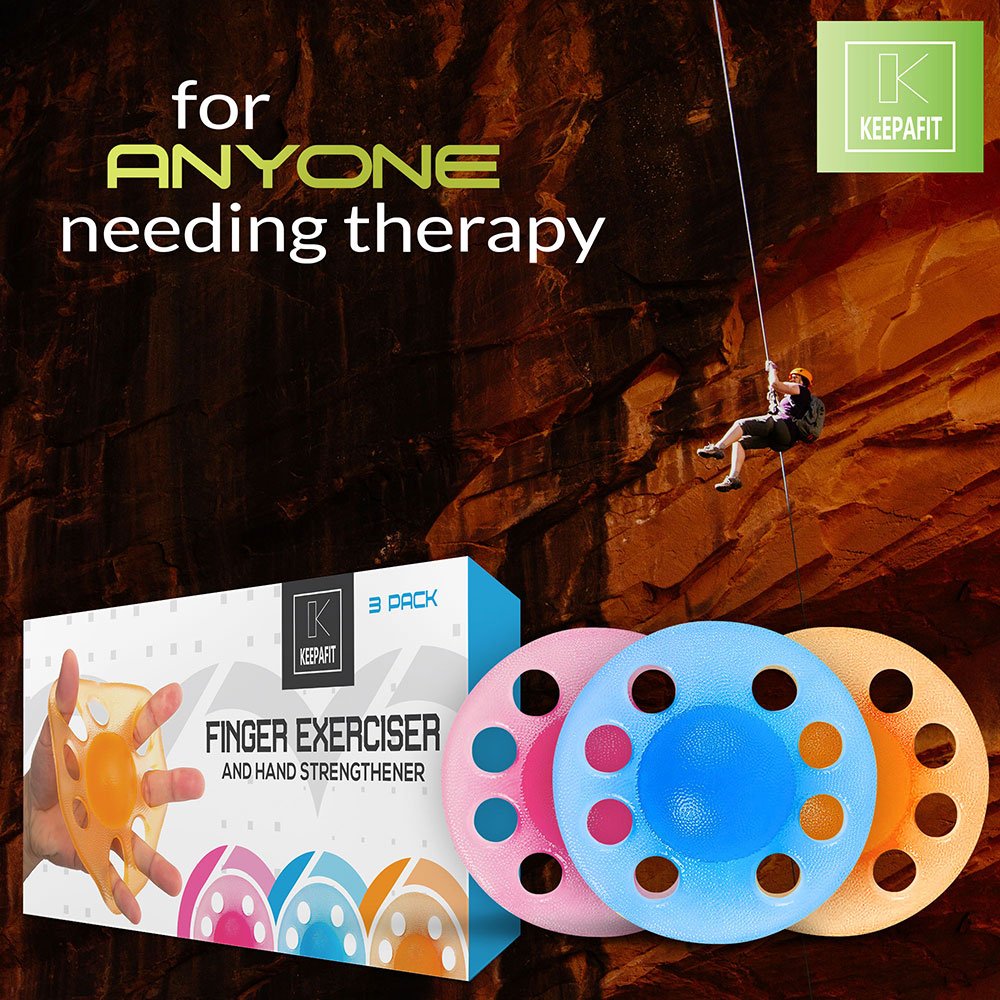 Finger Exerciser & Hand Strengthener Grip Trainer - Improve Grip Strength for Rock Climbing, Guitar Playing, Rehabilitation & Arthritis Relief