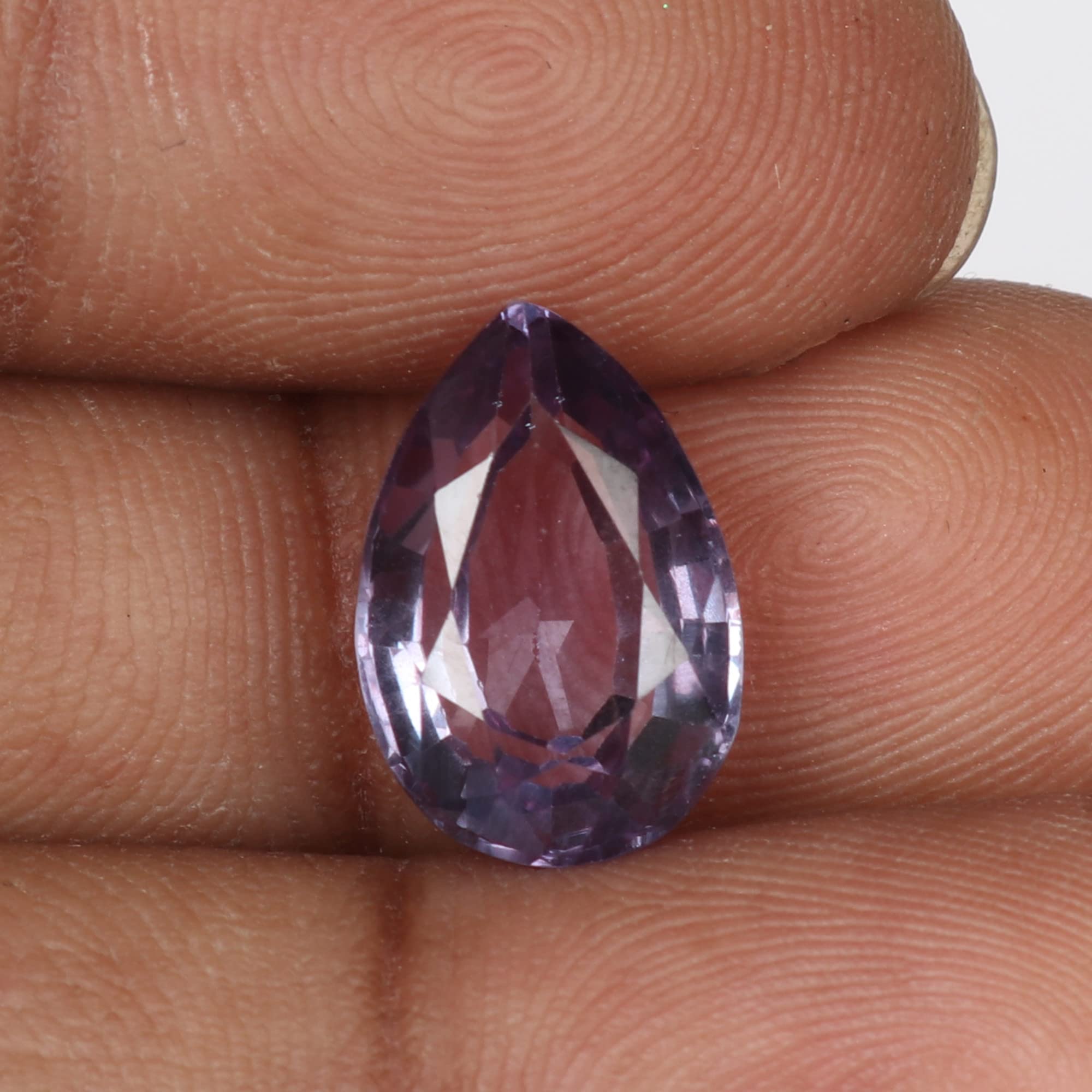 GEMHUB Pear Cut Faceted Alexandrite Loose Gemstone - Color Changing Natural Stone for Jewelry Making, Pendant Design & Engagement Rings (Size VV-232)
