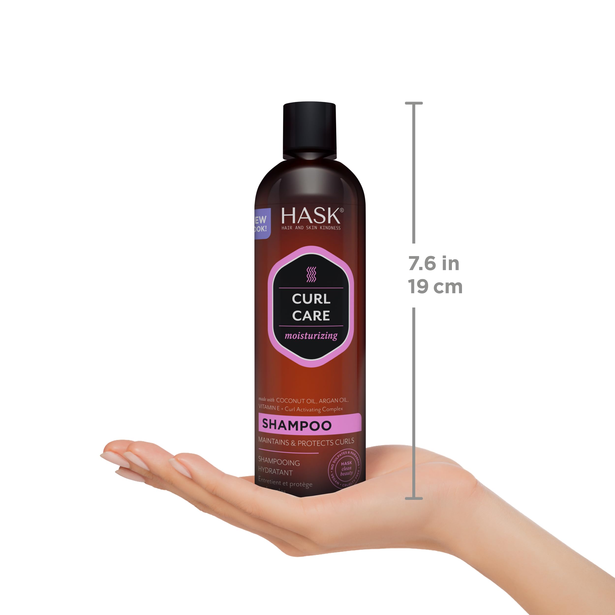 HASK Coconut & Argan Oil Curl Care Shampoo and Conditioner Set for Curly Hair - Vegan, Sulfate-Free, Color Safe Hair Care - Perfect for Daily Curl Definition & Hydration