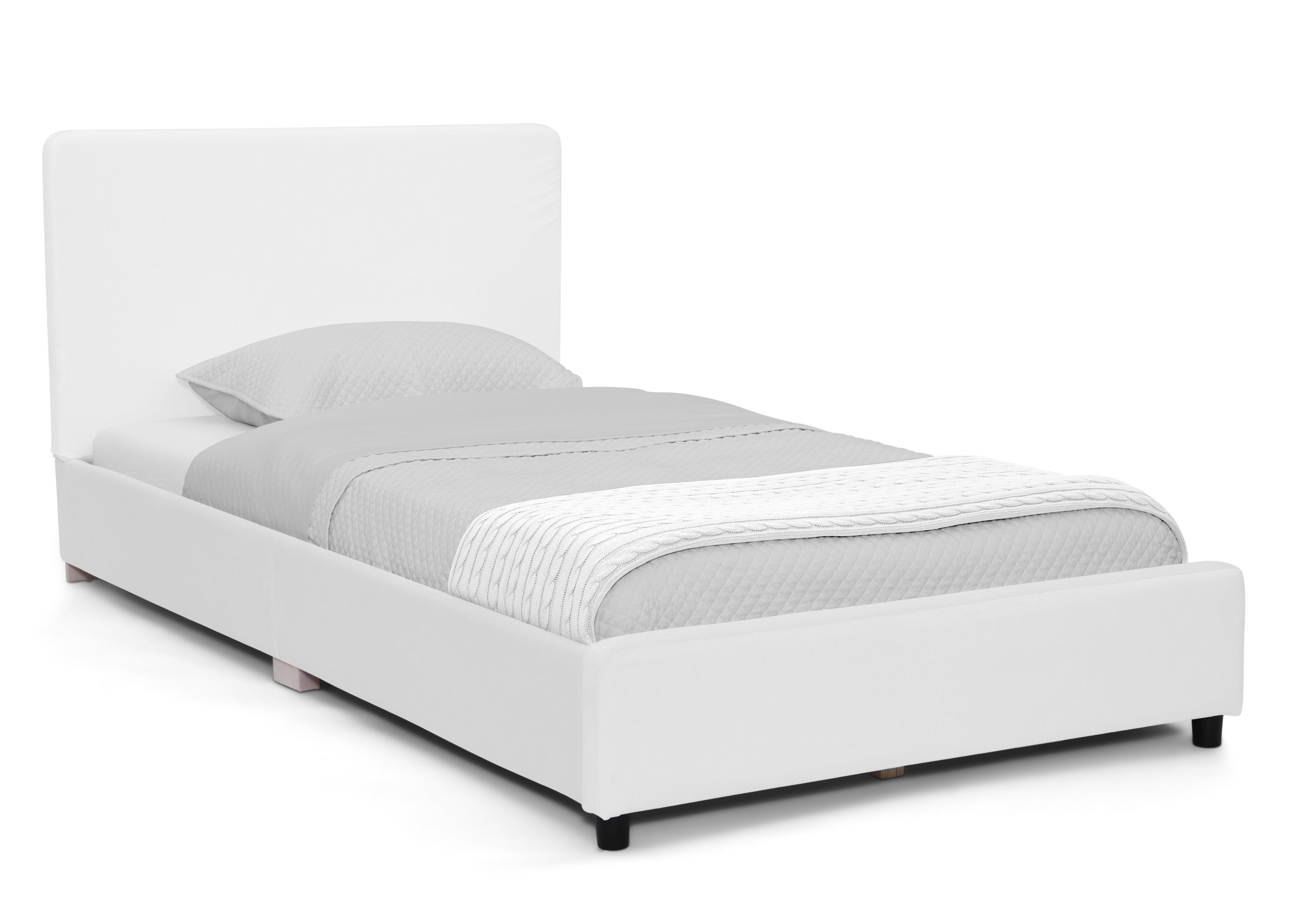 Upholstered Twin Bed with Headboard - Soft Fabric Bed Frame for Kids & Teens - Perfect for Bedrooms, Dorms & Guest Rooms