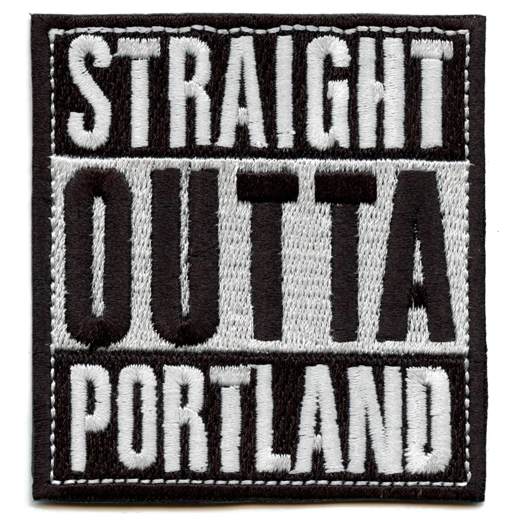 Straight Outta Portland Embroidered Iron-On Patch - DIY Sew or Iron On Badge for Jackets, Hats, Bags & Denim - Vintage Style Customizable Applique for Clothing & Accessories