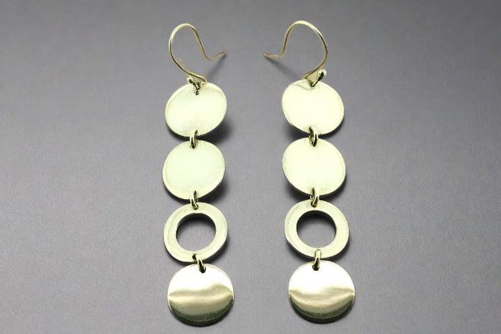 4 Pack Silver Disc Drop Earrings for Women - Elegant Dangle Hoop Earrings for Party, Wedding & Everyday Wear