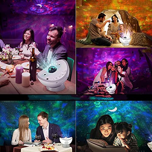 RYMMKOP USB Starry Sky Projector Night Light with Bluetooth Speaker | Sleep Aid, Mood Lighting & White Noise Machine | Perfect for Bedroom, Nursery, Meditation & Relaxation | Small Gift Idea